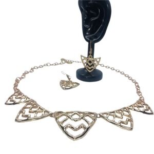 New Women's Goldtoned Earrings‎ and Necklace Set SKUJ019